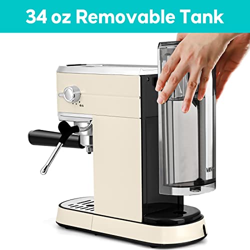 CASABREWS Espresso Machine 20 Bar, Professional Espresso Maker with Milk Frother Steam Wand, Compact Coffee Machine with 34oz Removable Water Tank for Cappuccino, Latte, Gift for Dad or Mom