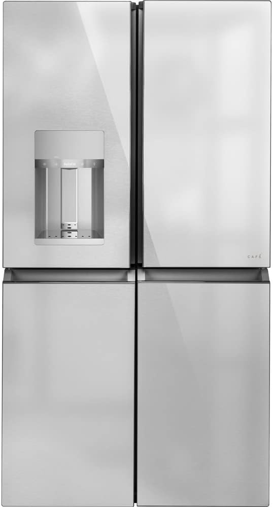 GE CQE28DM5NS5 Cafe 27.4 CU.FT. Quad-Door Smart Refrigerator and Freezer Bundle with Premium 3 YR CPS Enhanced Protection Pack