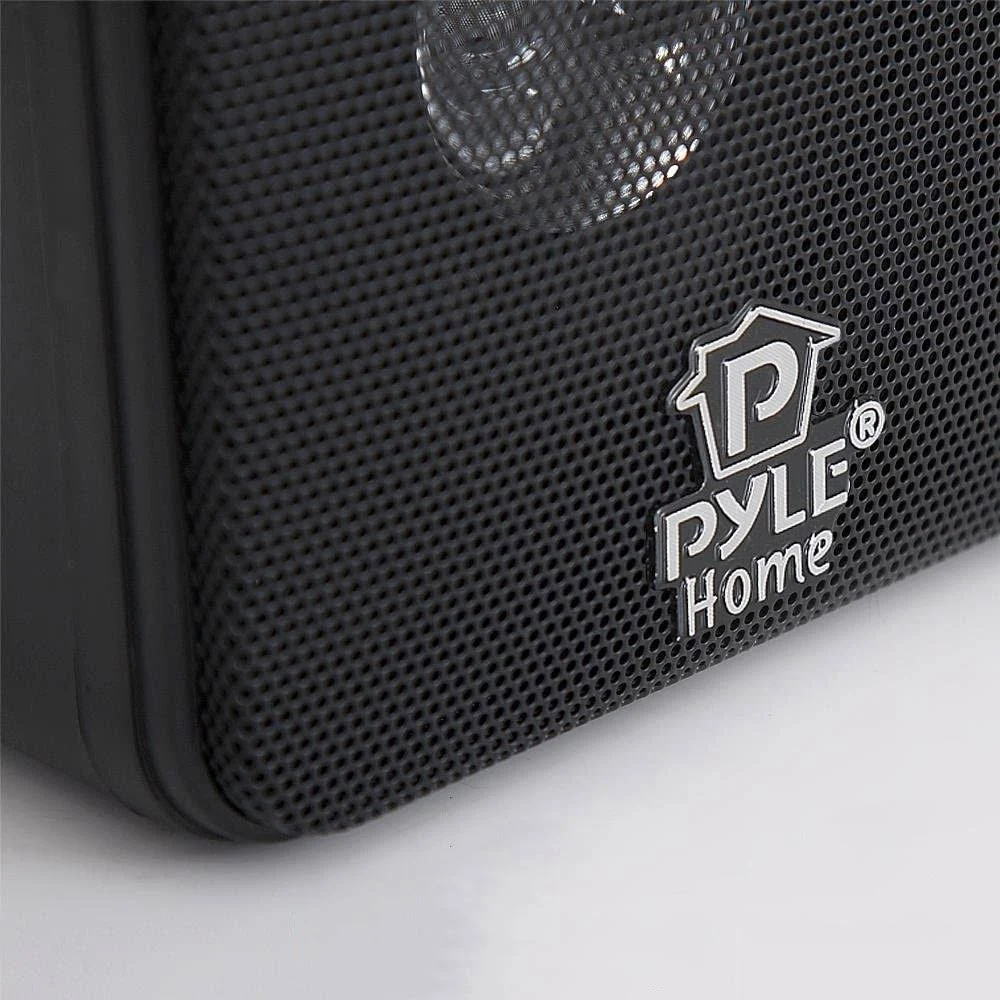 Pyle PCB4BK 4 inch 200W Mini Cube Bookshelf Stereo Speakers, Black (4 Speakers) 81866057