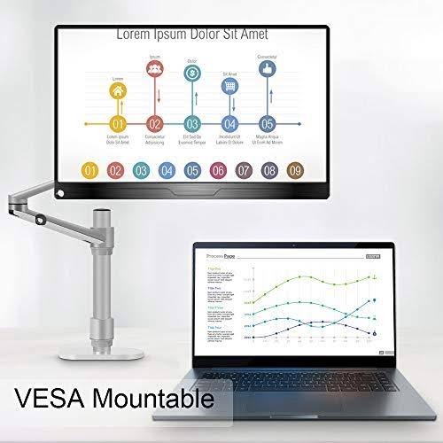 Portable Monitor, Upgraded 17.3 inch IPS HDR 100% sRGB 1920x1080 FHD Eye Care Screen USB C Gaming Monitor, Dual Speaker Computer