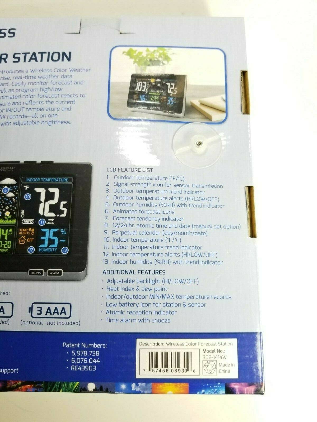 La Crosse Technology Wireless Atomic Digital Color Forecast Station with Alerts, White
