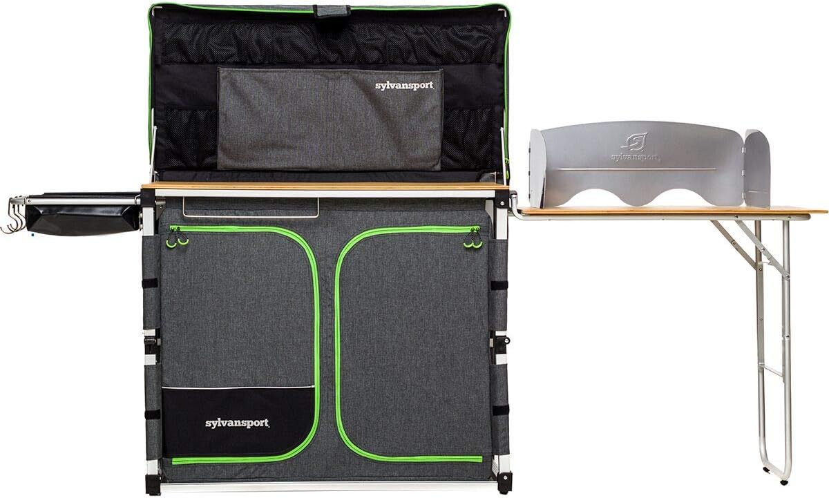 SylvanSport Outdoor Camp Kitchen System for Easy Cooking, Clean Up, Camping Meal Prep, Glamping and Camping Essentials, Dine-o-Max Large Version