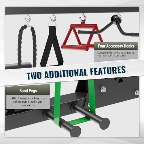 MAJOR FITNESS F22 Multi-Functional Power Rack—1600lbs Capacity All-in-One Squat Rack with Dual Pulley System for Home Gym Strength Training