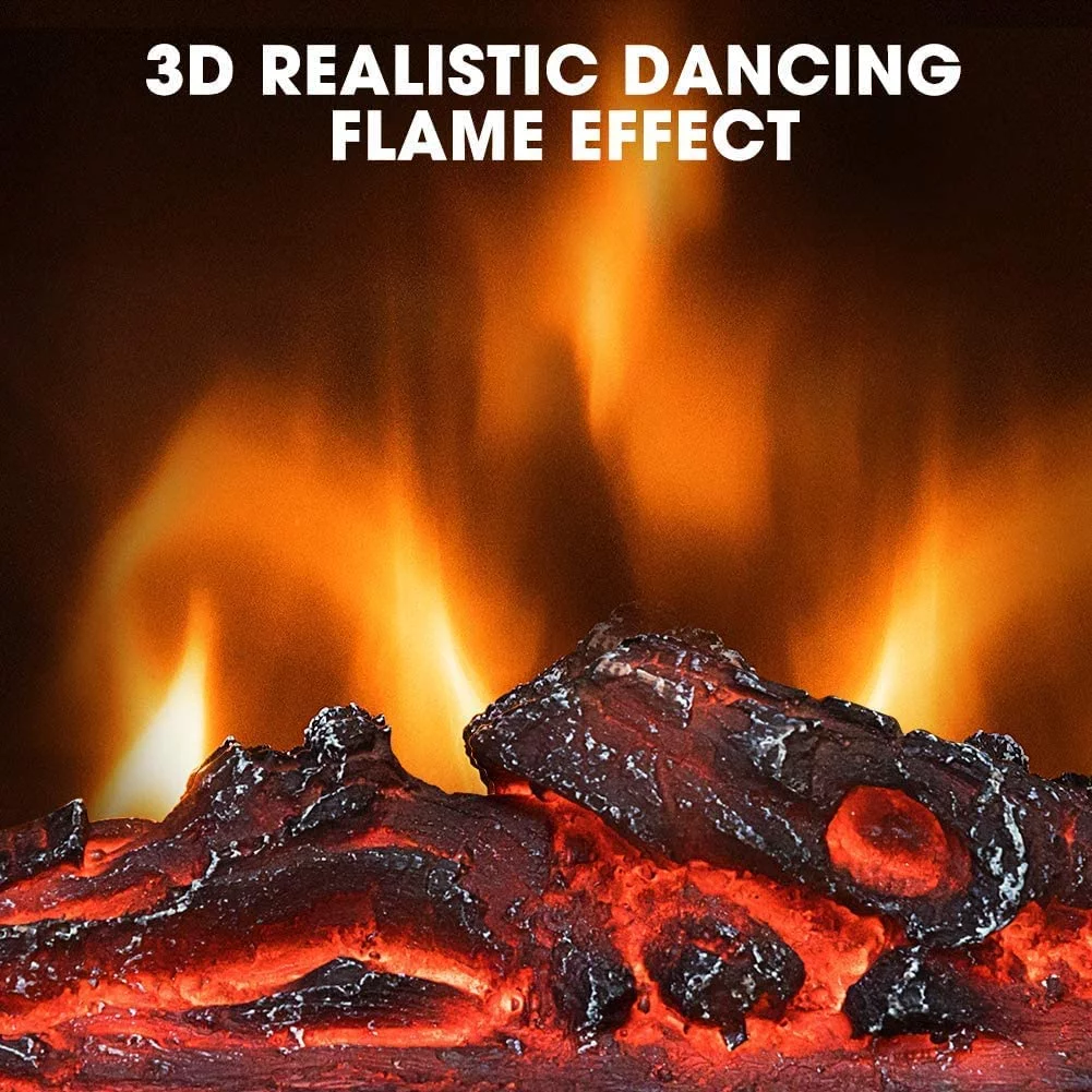 Infrared Quartz Electric Fireplace Stove Heater, Black