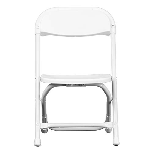 Flash Furniture Timmy Kids Plastic Folding Chairs for Grades Pre-K through Kindergarten, Children's Folding Chairs for Daycare and Events, Set of 10, White