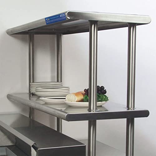 24" X 30" AmGood Stainless Steel Work Table | Commercial & Residential Kitchen Laundry Garage Utility Bench | NSF Metal Prep Table (24" x 30" Table + 2 Shelves + Overshelf)