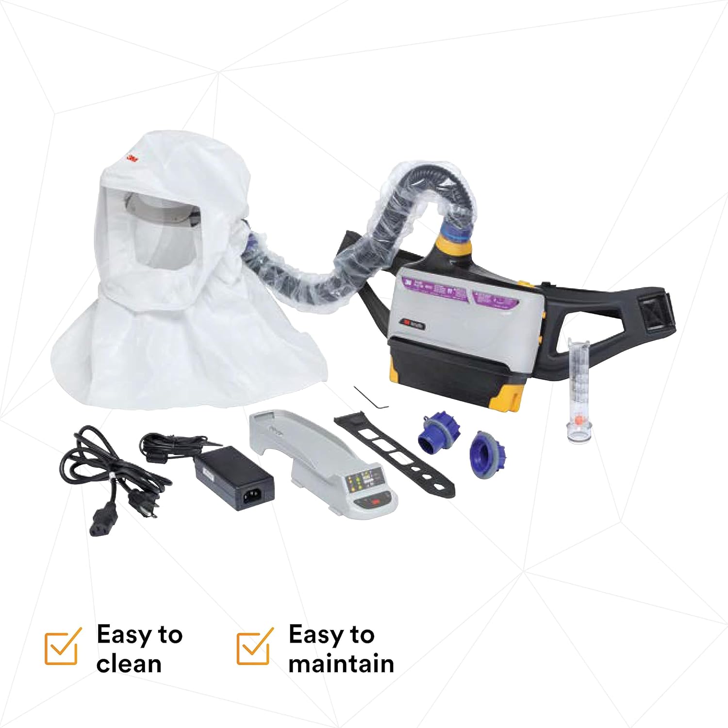 3M PAPR Respirator, Versaflo Powered Air Purifying Respirator Easy Clean Kit, TR-800-ECK, Intrinsically Safe, NIOSH Approved, Ready to Use All-in-One Respiratory Protection for Particulate