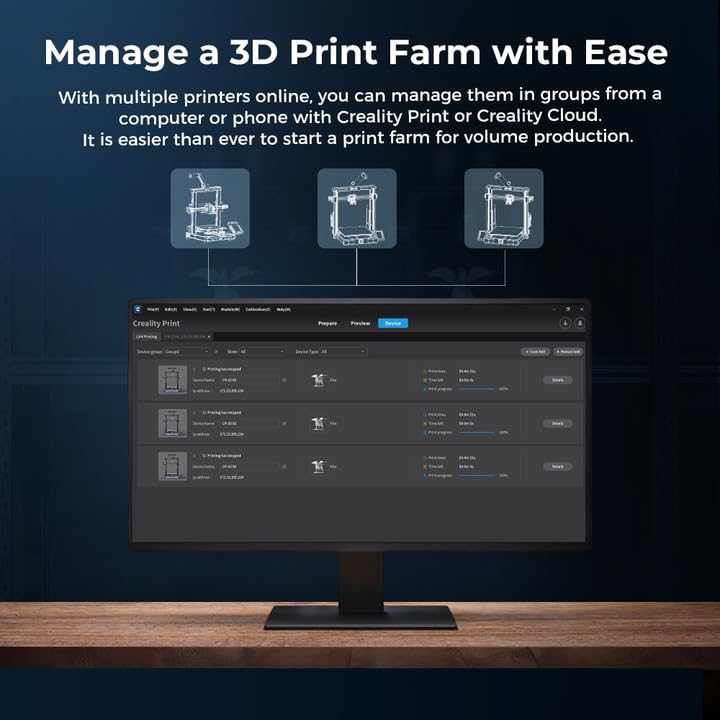 Creality K1C 3D Printer, 2024 New Version 3D Printers with 600mm/s Fast Printing Speed, Support Carbon Fiber Filament 300℃ High-Temp Print, Auto Leveling and Clog-Free Direct Extruder