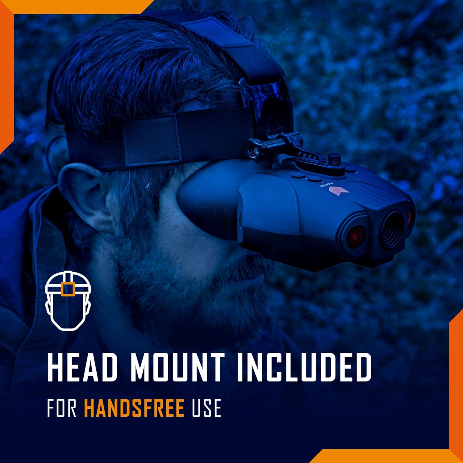 Nightfox Swift USB Rechargeable Night Vision Goggles - Head Mounted, Wide Viewing, 1x Magnification, Close Quarters Tactical Infrared Binoculars for Adults