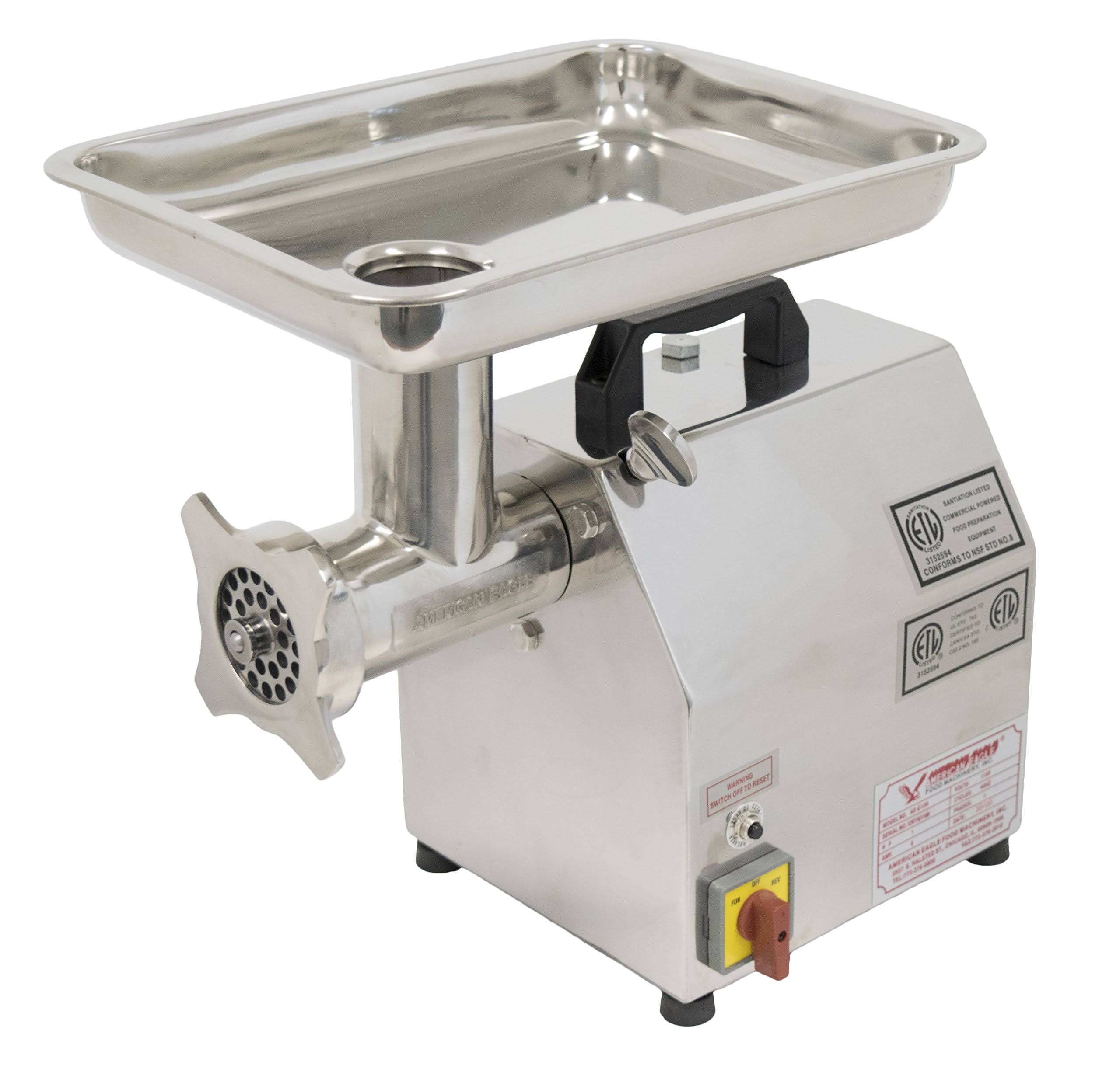 American Eagle AE-G12N 1HP #12 Commercial Stainless Steel Meat Grinder