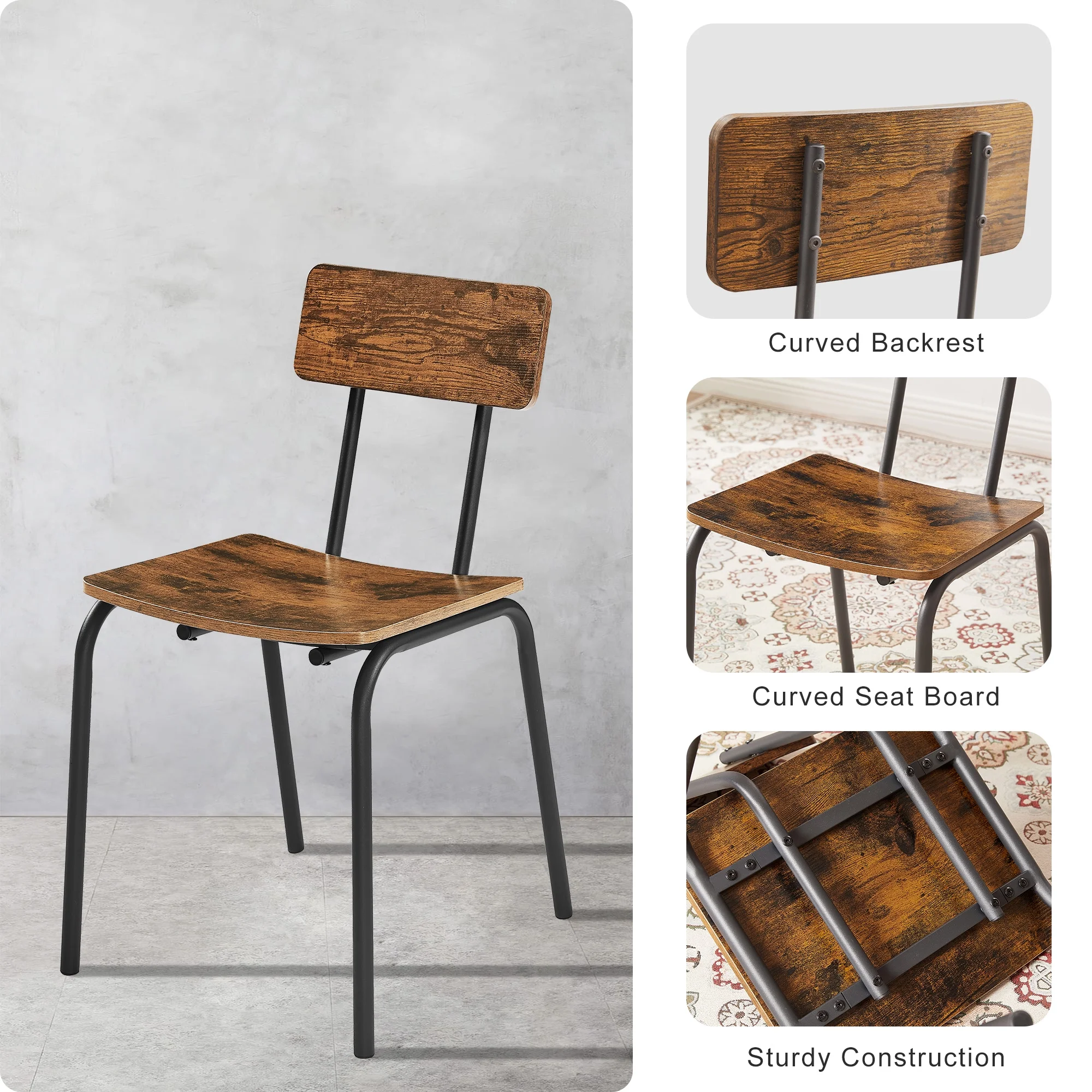 Modern Dining Table Set, 5 Piece Dining Set with 4 Chairs, Dinette Table and Chairs Set for Small Space, Kitchen Breakfast Table Set for 4, D9229