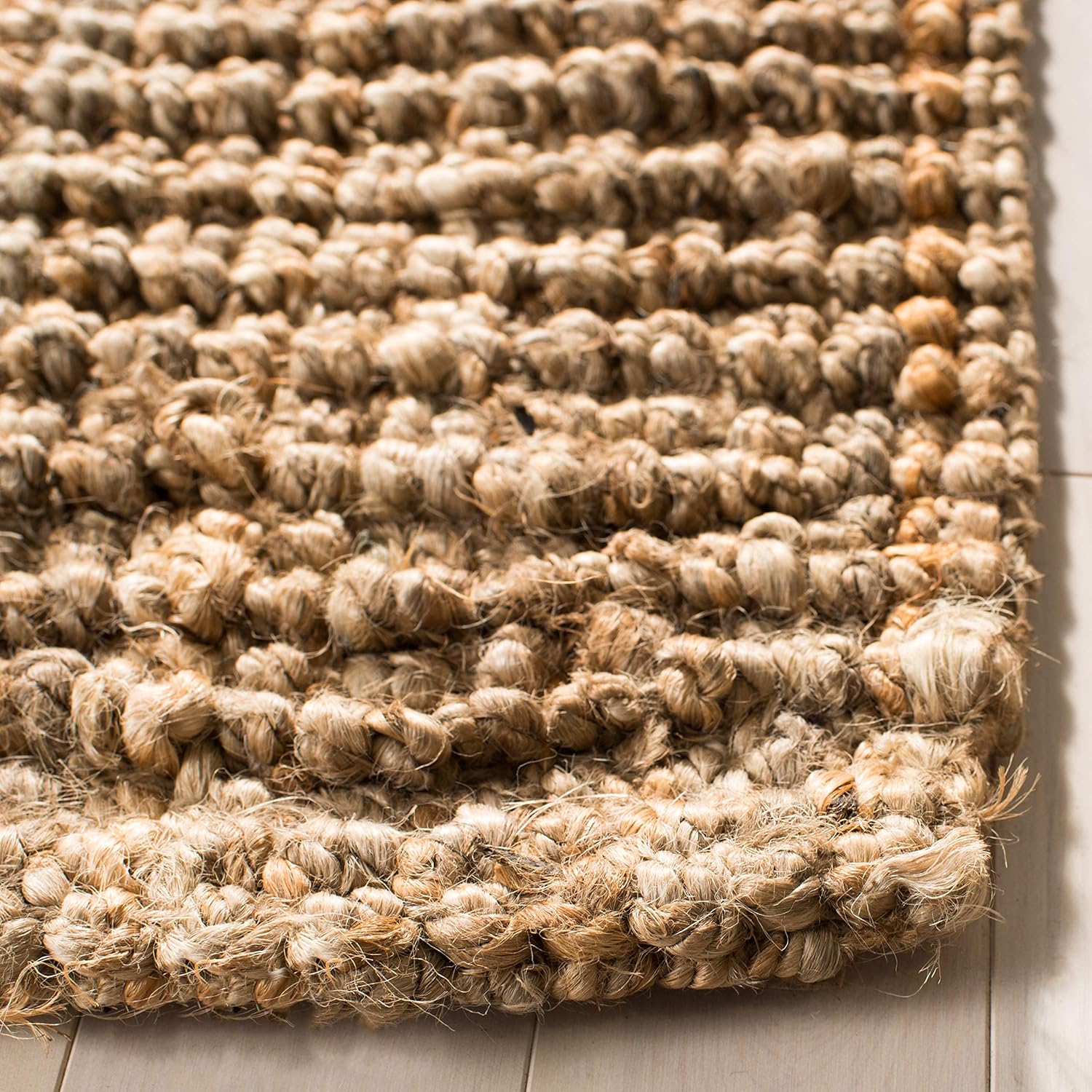 SAFAVIEH Natural Fiber Collection X-Large Area Rug - 11' x 15', Natural, Handmade Chunky Textured Jute 0.75-inch Thick, Ideal for High Traffic Areas in Living Room, Bedroom (NF447A)