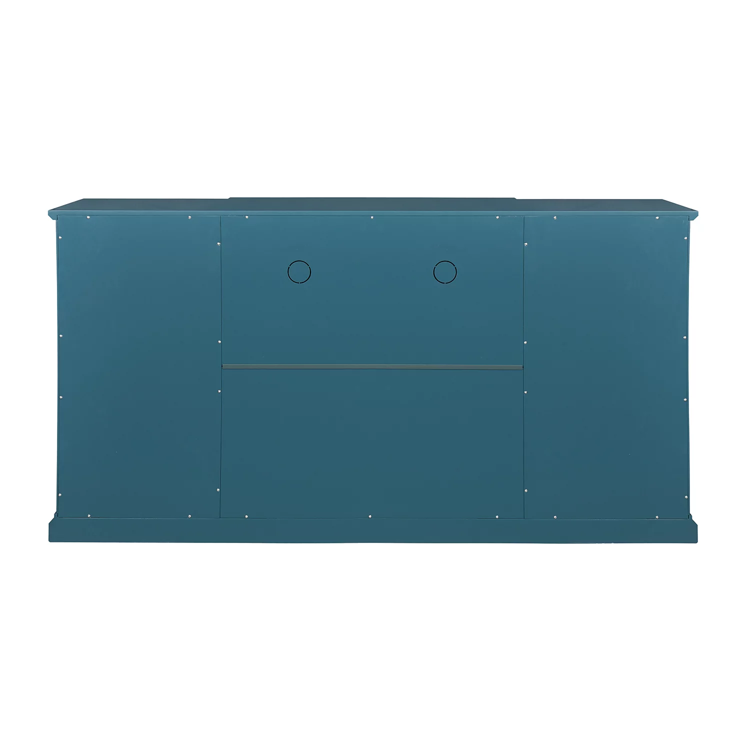 Sumdeal 63” TV Stand, Storage Buffet Cabinet, Sideboard with Glass Door and Adjustable Shelves, Console Table for Dining Living Room Cupboard, Teal Blue
