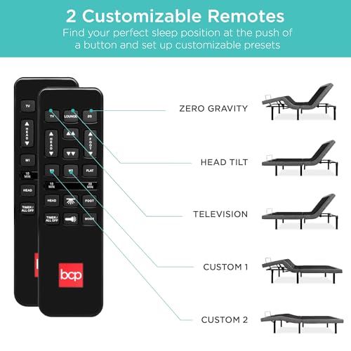 Best Choice Products Ergonomic Twin XL Size Adjustable Bed, Zero Gravity Base for Stress Management w/Wireless Remote Control, Massage, USB Ports
