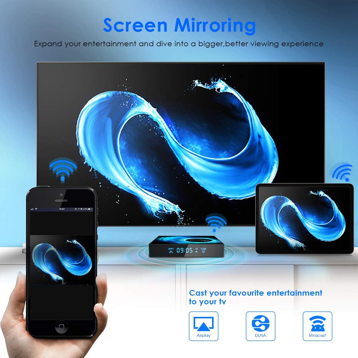 Android TV Box 10.0, 2021 Newest Android TV Box 4GB 32GB with Mini Wireless Keyboard, Allwinner H616 Quad-Core 64bit 2.4G/5.8GHz WiFi BT 4.2 3D/4K Utral HD/H.265 Android Box Pack of 2