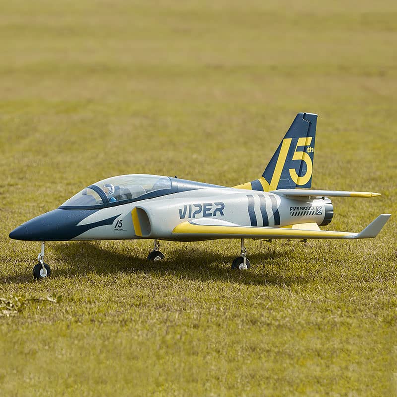 Fms Rc Jets 70mm Viper V2 EDF Navy Blue rc Airplanes for Adults for Trainer for Beginners 6 CH Remote Control Planes PNP (NO Control Battery Charger)