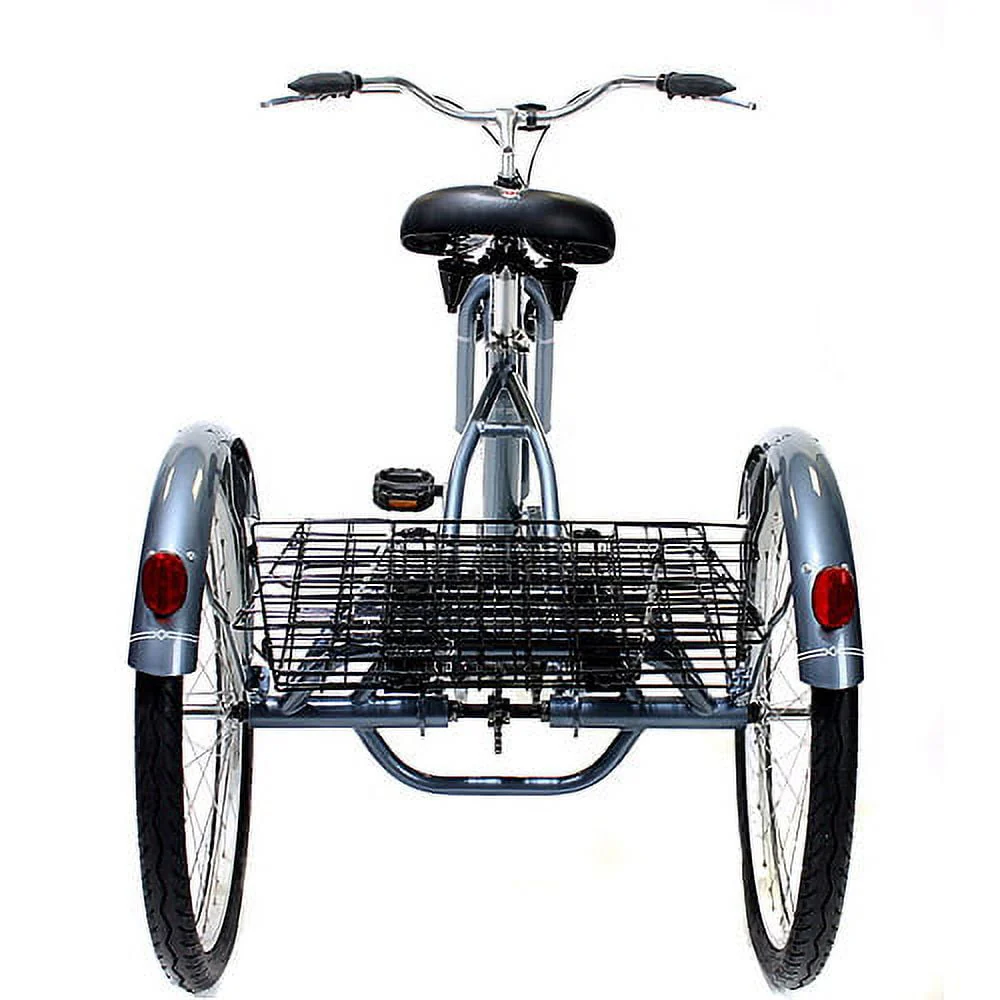 Schwinn Meridian Adult Tricycle, 24 wheels, rear storage basket, Slate