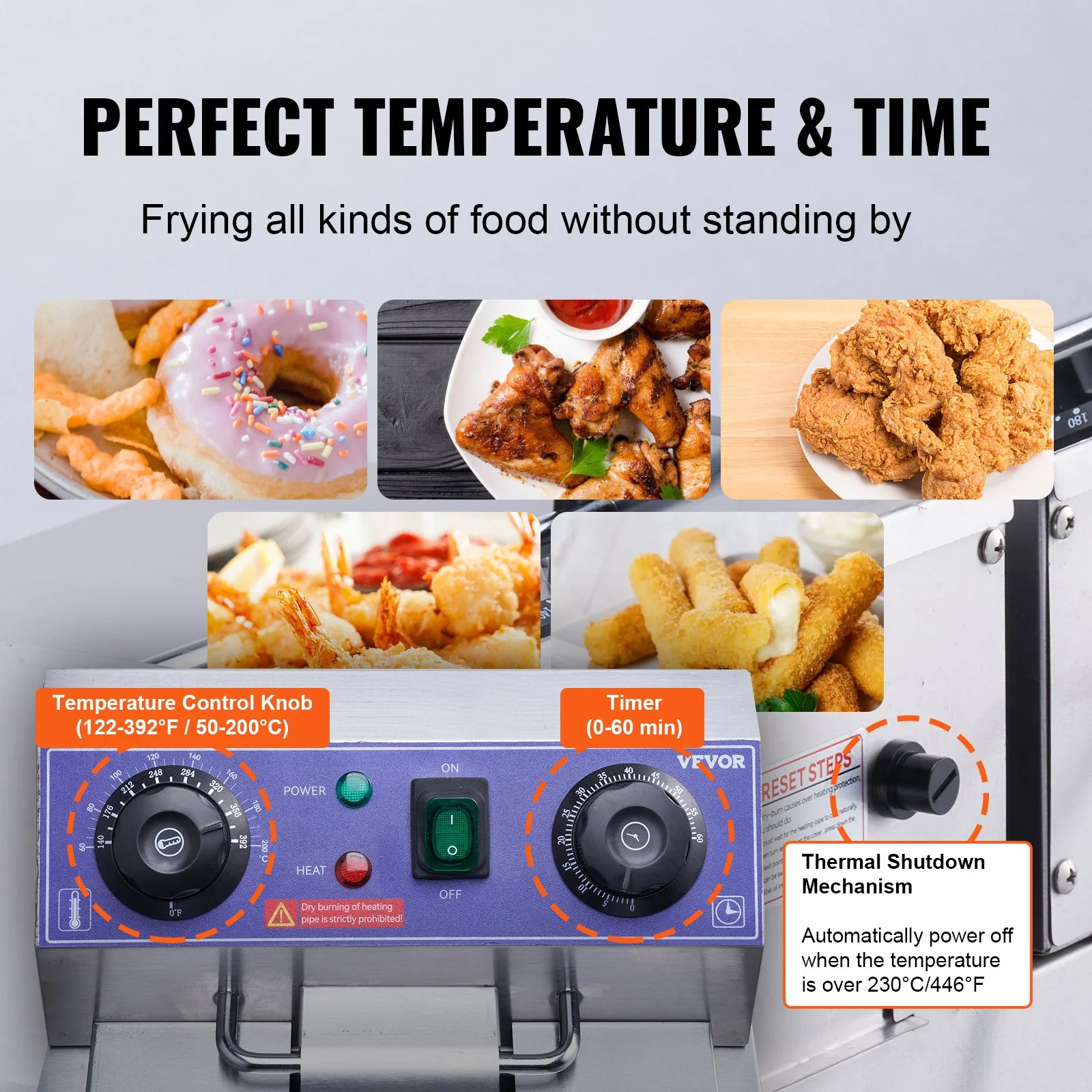 VEVOR Commercial Electric Deep Fryer - Dual Tanks, 3000W Countertop Fryer