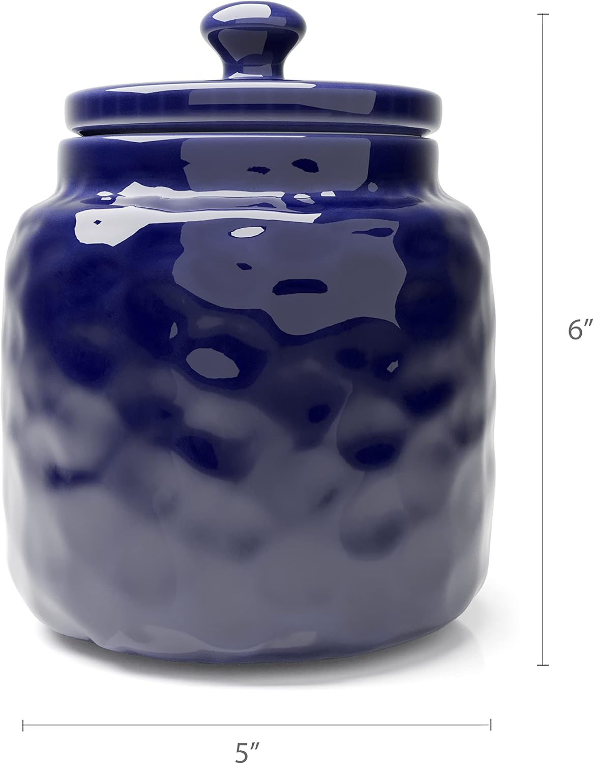 Barnyard Designs Ceramic Airtight Kitchen Canister Decoration with Lid, Rustic Farmhouse Country Decor Container for Sugar, Flour, Coffee or Tea Storage, 5 x 6, Royal Blue