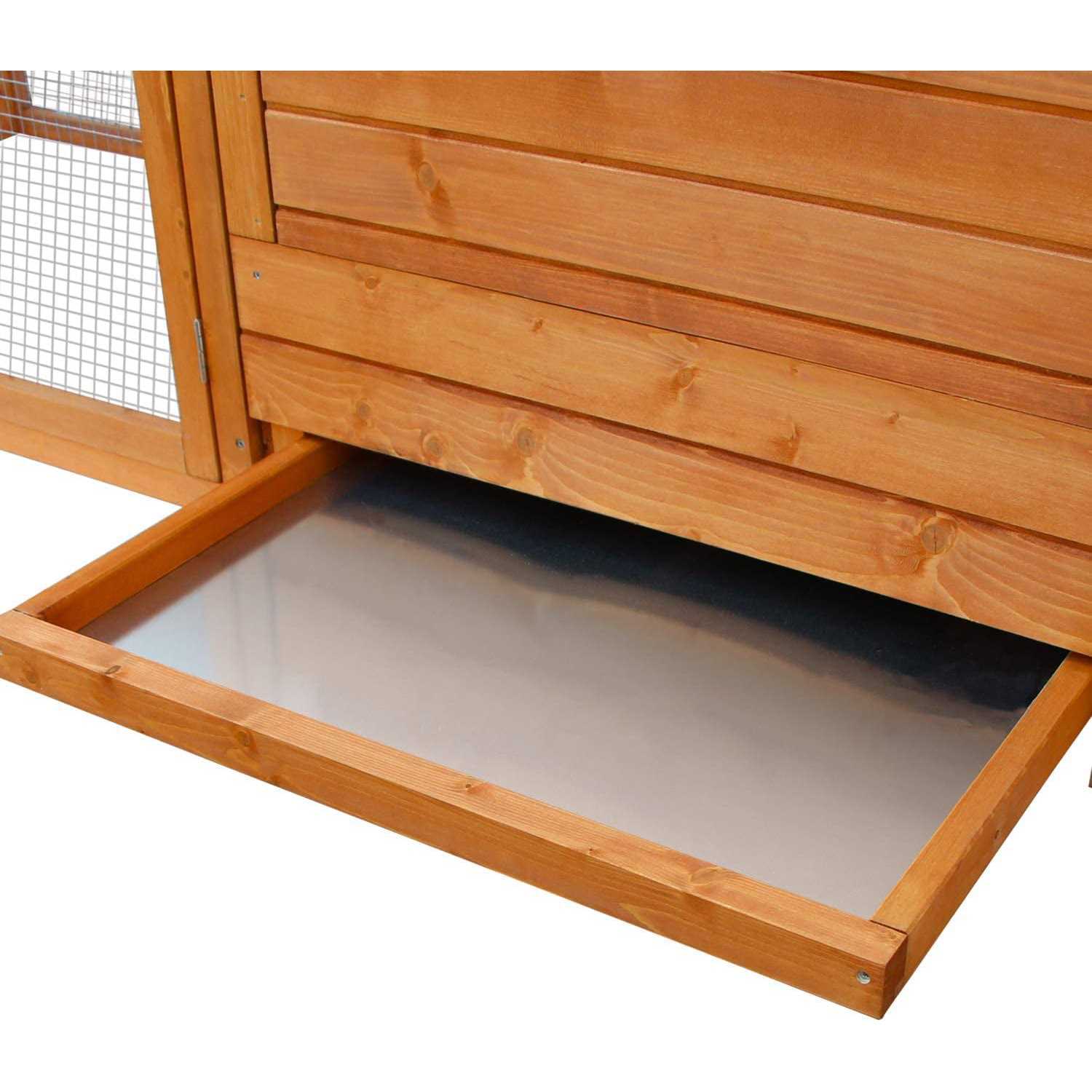 Kinbor Wooden Chicken Coop Outdoor Large Hen House w/Nesting Box Poultry Cage Rabbit Hutch w/Removable Tray &amp; Ramp-Main House - Pet Supplies online store
