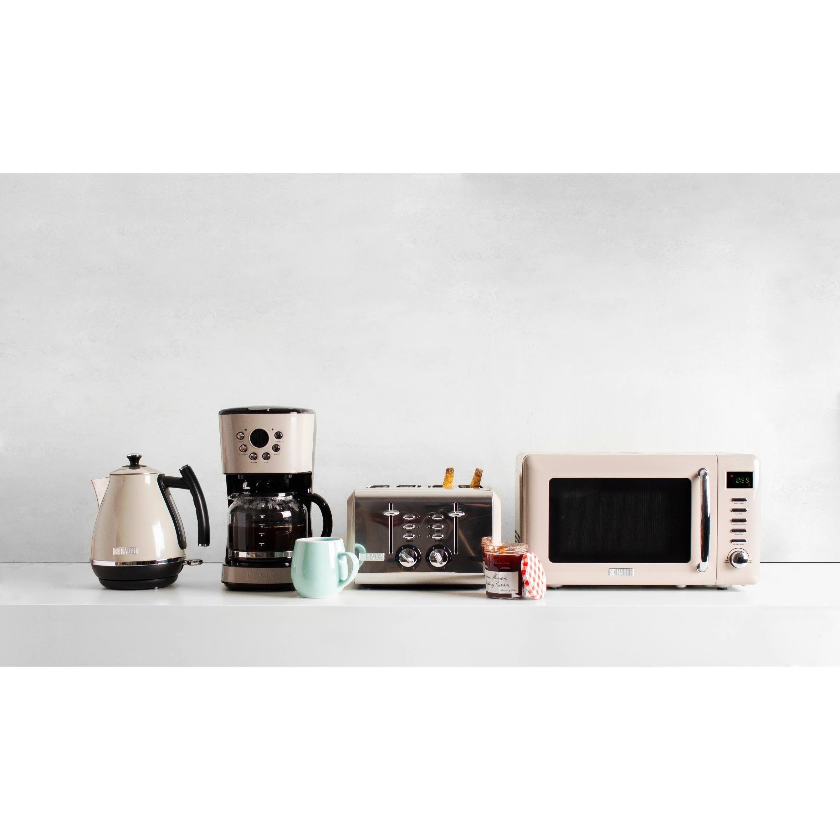 Haden Modern 700-Watt .7 Cubic Foot Microwave with Settings and Timer in Putty Beige 75030