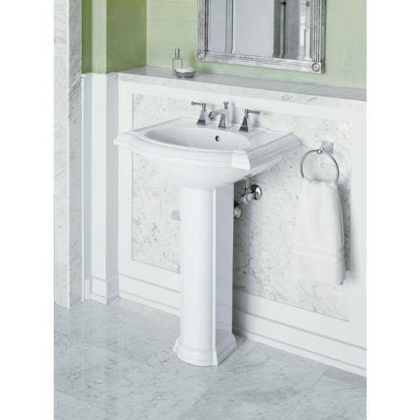Kohler K-2286-8-0 Devonshire 24x22 Pedestal Bathroom Sink - White