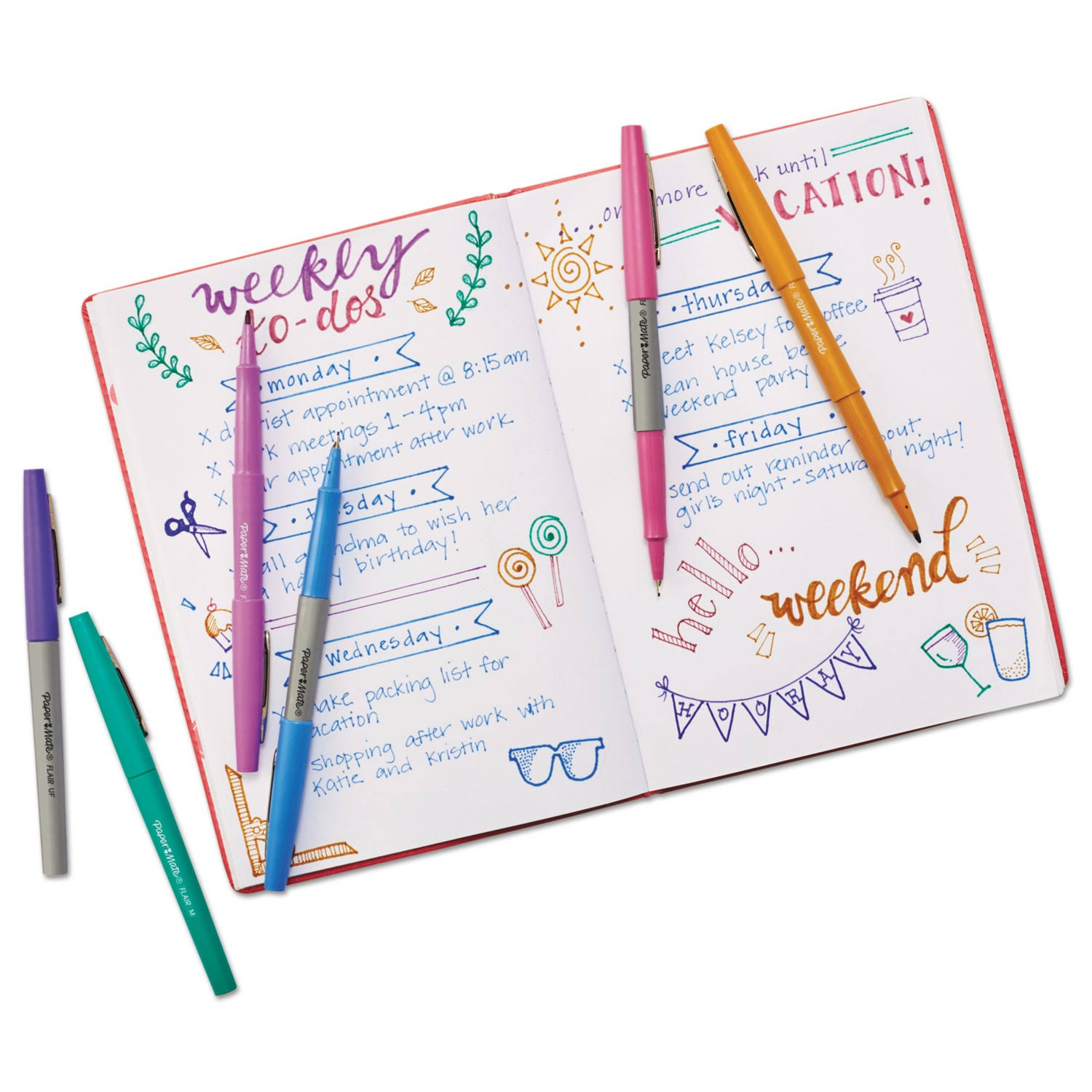 Paper Mate Flair Candy Pop, Assorted Ink, Ultra Fine, 36-Pack