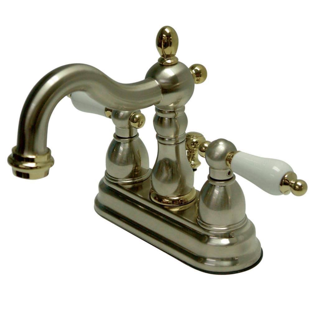 Kingston Brass KB1602PL Heritage 4x22 Centerset Lavatory Faucet with Retail Pop-Up, Polished Brass