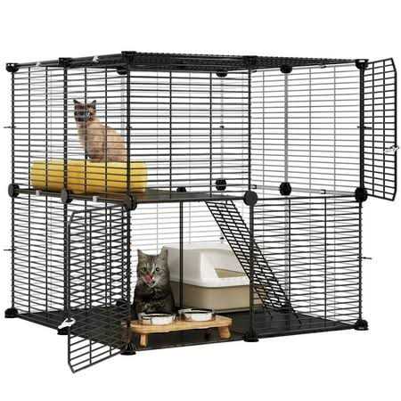 Dextrus 2-Tier Indoor Cat Cage Pet Playpen for Ferrets - Pet Supplies online store