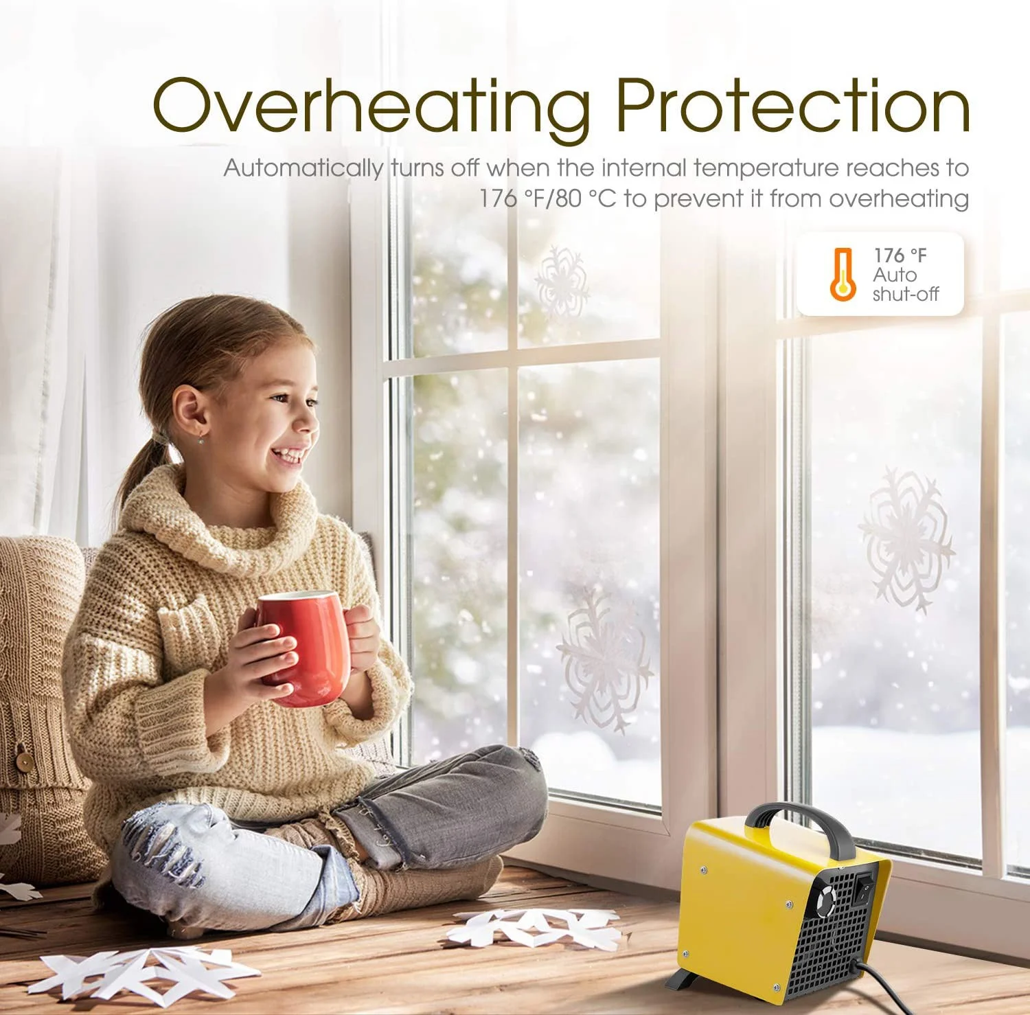 Space Heater, 1500W Portable Indoor Heater, Ceramic Space Heater