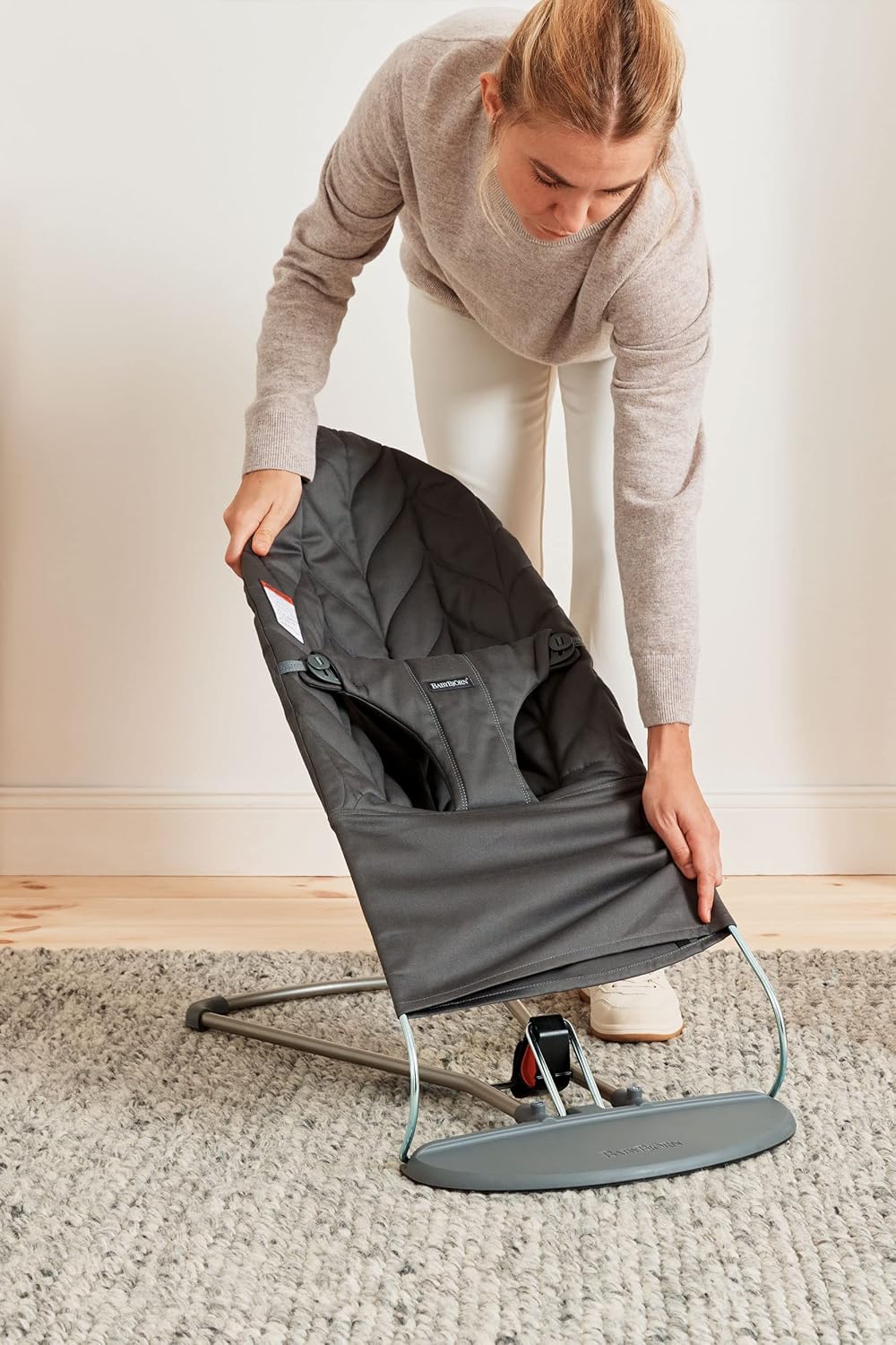 BabyBjörn Bouncer Bliss, Cotton, Petal Quilt, Anthracite
