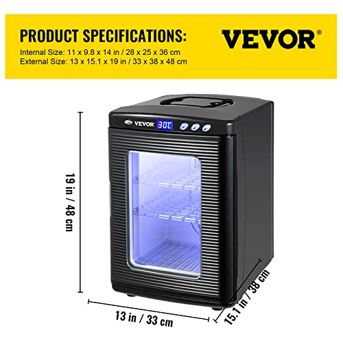 Happybuy Black Reptile Incubator 25L Scientific Lab Incubator Digital Incubator Cooling and Heating 5-60°C Reptile Egg Incubator 12V/110V Work for Small Reptiles