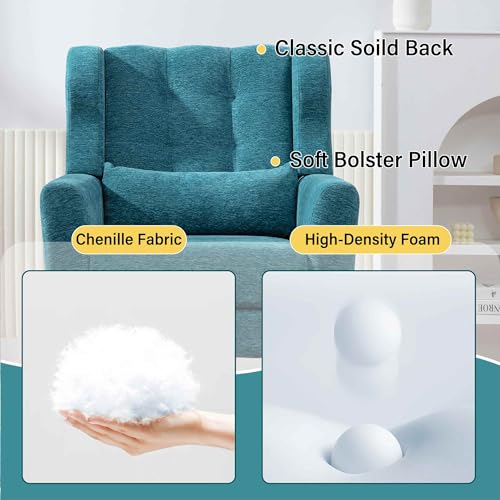 Modern Accent Chair Set of 2,Upholstered Foam Filled Living Room Chairs,Comfy Reading Chair,Mid Century Modern Chair with Chenille Fabric,Lounge Arm Chairs Armchair for Living Room Bedroom (Dark Blue)