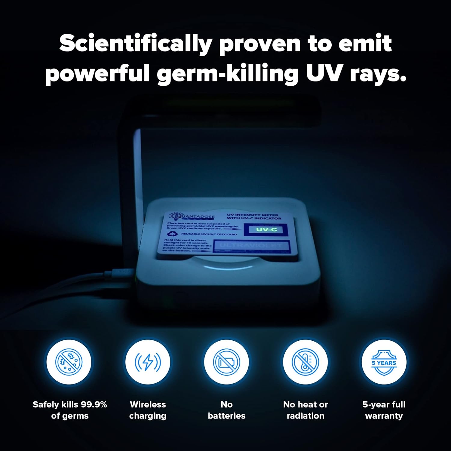 Zdium UV Phone Sanitizer and Charger | Clinically Proven UV Light Sanitizer for Cleaning Your Phone & Other Personal Items | Kills 99.9% of Bacteria, Viruses, and Other Germs | White