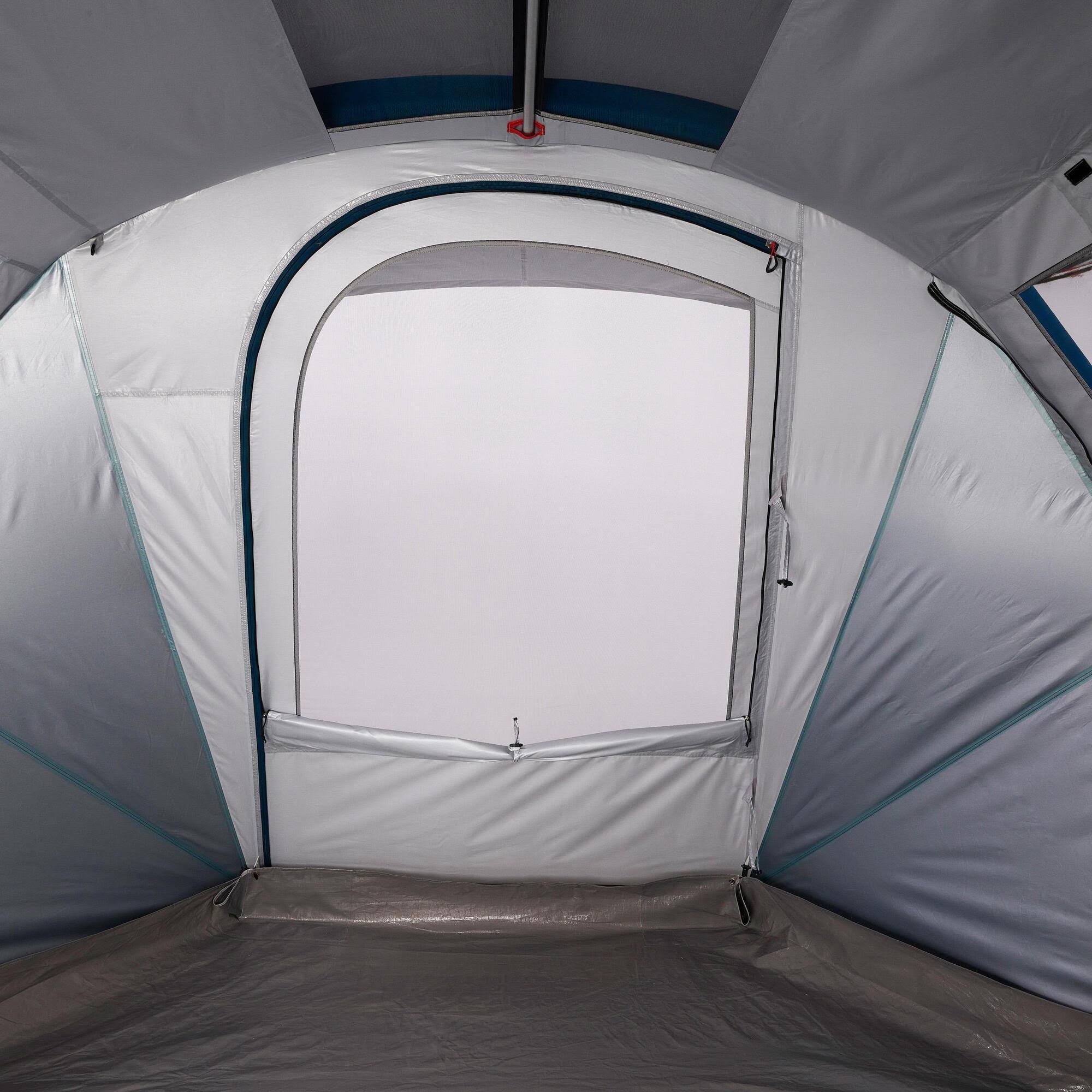 Quechua Camping Tent Air Seconds 4.1 Fresh u0026 Black Inflatable | 4 Persons 1 Bedroom in Storm Gray, Size All Other States
