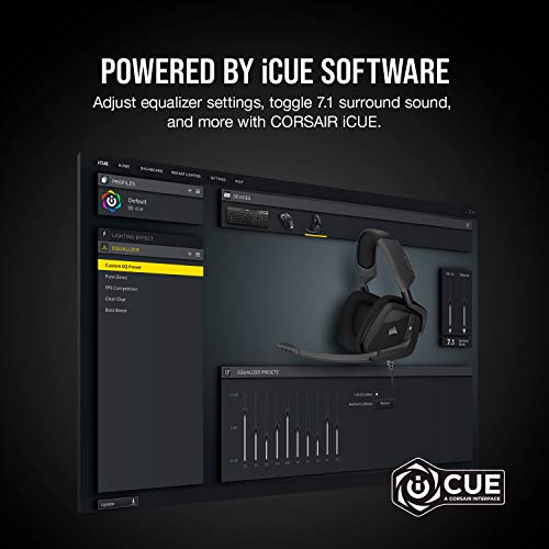 CORSAIR VOID RGB ELITE Wireless Gaming Headset – 7.1 Surround Sound – Omni-Directional Microphone – Microfiber Mesh Earpads – Up to 40ft Range – iCUE Compatible – PC, Mac, PS5, PS4 – White