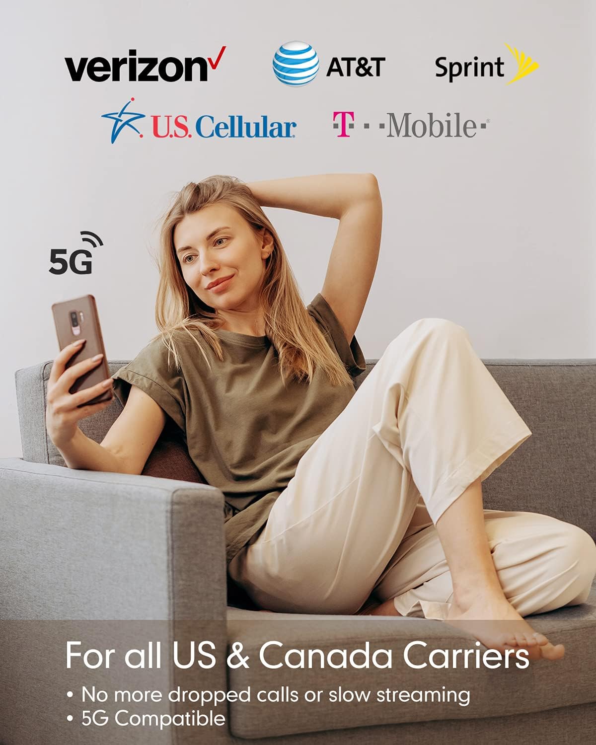 SuperBars RV Cell Phone Booster and Signal Amplifier ,with Bendable Antenna, Cell Phone Booster for All U.S. Carriers