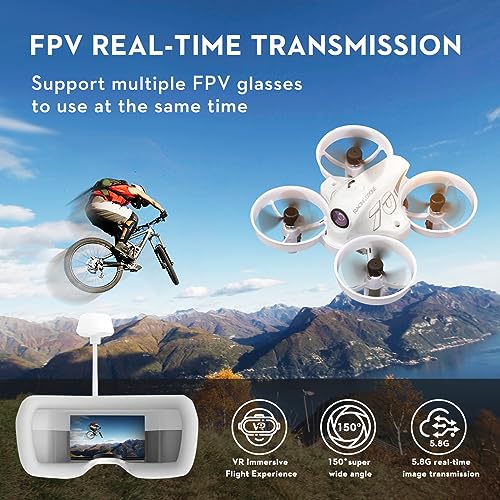 Mini FPV Drone Kit for Beginners, First-Person View Drone with FPV Goggles Suitable for Novice Practice Drones, Super-Wide 120° MINI FPV Drone With Low-Latency 5.8G Transmission