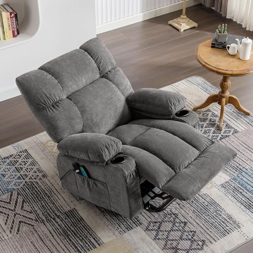 Power Lift Recliner Chair for Elderly,Recliner Massage Chair with Heat and Massage Recliner,Lift Chair Sofa with Infinite Position and Side Pocket,USB Charge Port,Gray