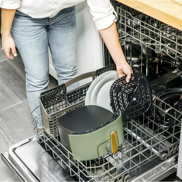 Beautiful 6 Qt Air Fryer with TurboCrisp Technology and Touch-Activated Display, 4 Preset Functions Air fry, Roast, Reheat & Dehydrate, White Icing by Drew Barrymore