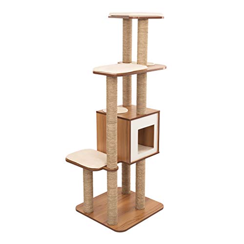 Catit Vesper High Base Extra Large Cat Tree, Cat Furniture, 52060, Walnut