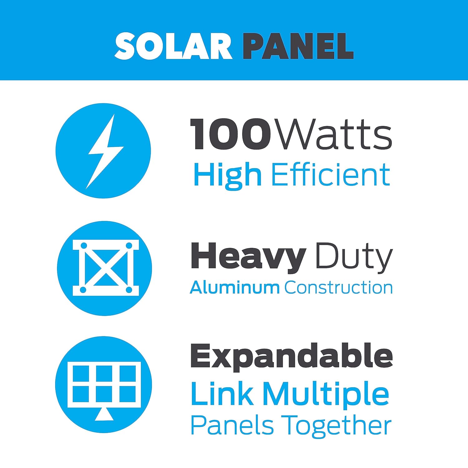 Pulsar 100-Watt 24-Volt Portable Solar Panel for Power Station and RV,Black