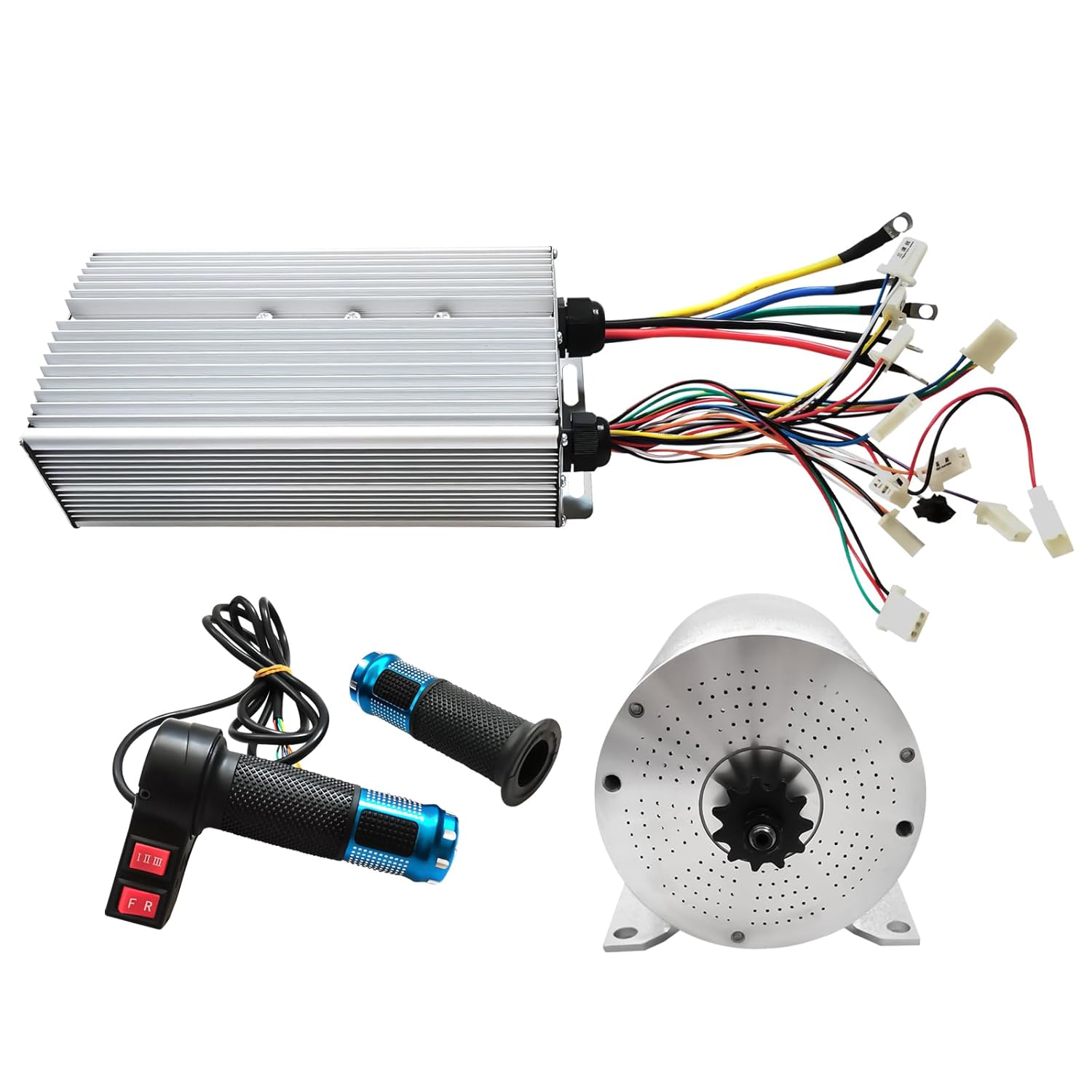 72V 3000W DC Brushless Electric Motor, High-Speed BLDC Brushless Motor with Controller Go Kart Brushless Motor for Electric Scooter E Bike Motorcycle Engine