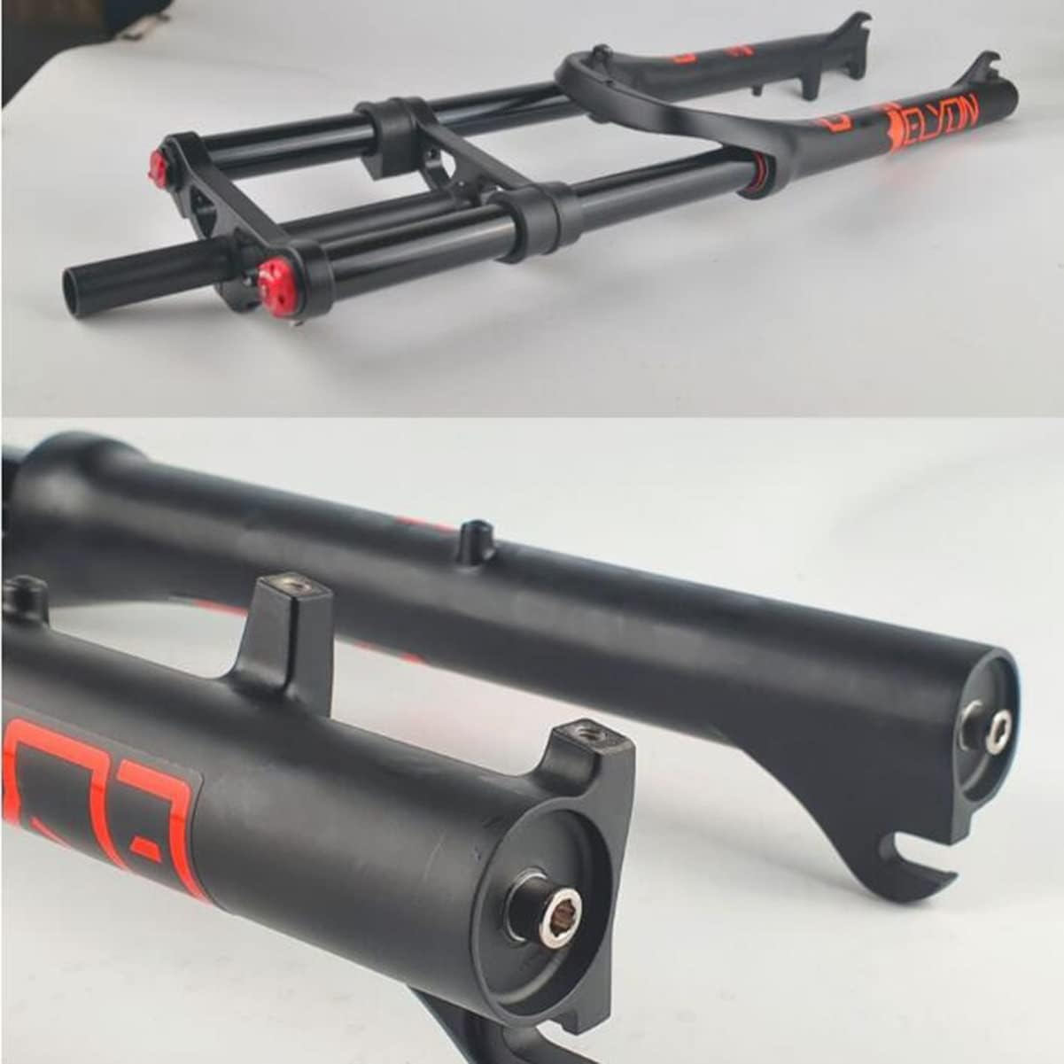 Air Suspension Forks 20/26 Inch 4.0" Tire Fat Bikes Fork Straight Double Shoulder Snow Bikes Front Fork Disc Brake HL Adjustable Rebound Bikes Fork for ATV/Beach Bike (Size : 26'')