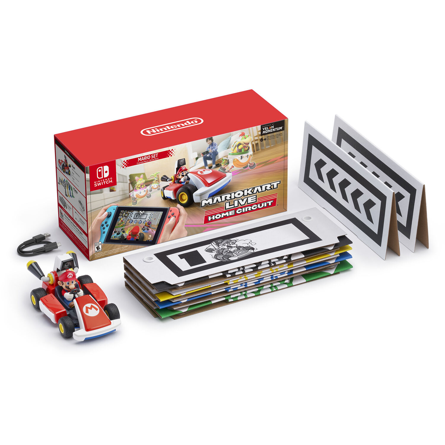 Nintendo 2020 Newest - Mario Kart Live Home Circuit - Mario Set Edition - NO Console - Holiday Family Christmas Gaming 3-in-1 Carrying Case Bundle for Nintendo Switch & Switch Lite - RED