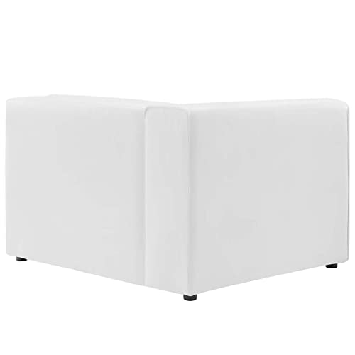 Modway Mingle Vegan Leather 5-Piece Sectional Sofa, White