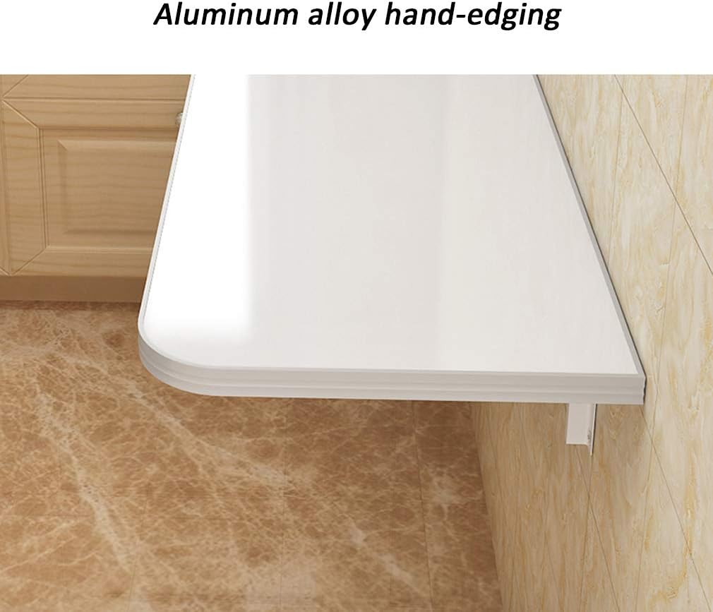 Home Kitchen Invisible Wall Mounted Table,Wood Desk,Floating Dining Table,Folding Computer Desk,Laundry Workbench,21 Sizes,with Stand and Screws,White Fashionable
