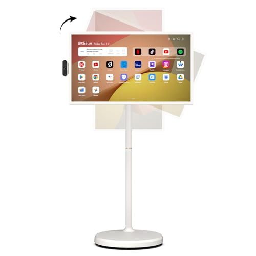 ApoloSign 32'' UHD 4K Smart Portable TV 2nd Gen, 16(8+8) GB RAM+256GB, Android 14, EDLA-Certified, Portable Touch Screen Monitor, Built-in 9300mAh Battery, Full Swivel Rotation, Voice Remote Control
