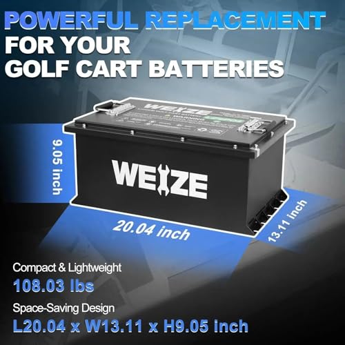Weize 12V 100Ah TM LiFePO4 Lithium Battery, Built-in Smart BMS, Group 31 Deep Cycle Battery Perfect for Trolling Motor, RV, Solar, Marine, Overland/Van, and Off Grid Applications