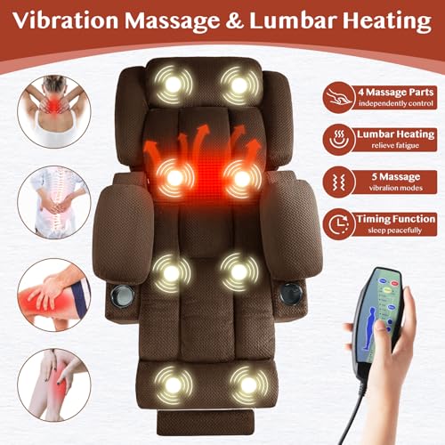 Power Lift Recliner Chair for Elderly - Triple Motor Lift Chairs - Infinite Position Adjust - Power Headrest - Heated & Massage - Lift Assist & 180° Lay Flat - Soft Plush Flannel (Grey)